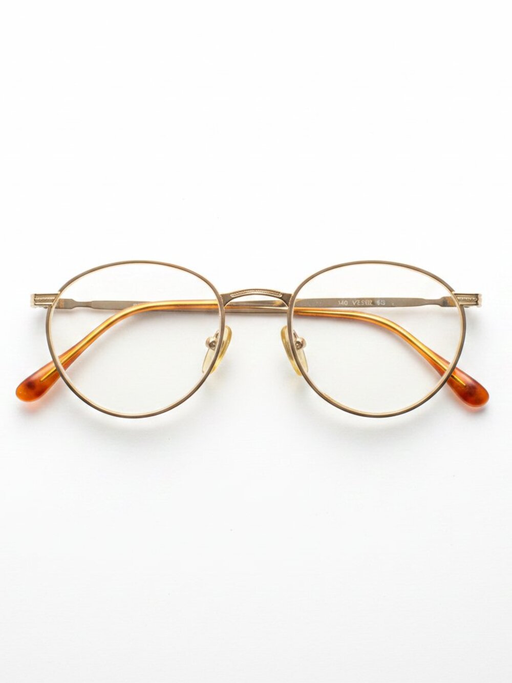 Antique Men’s Gold Round Wire Frame Glasses / Eyewear